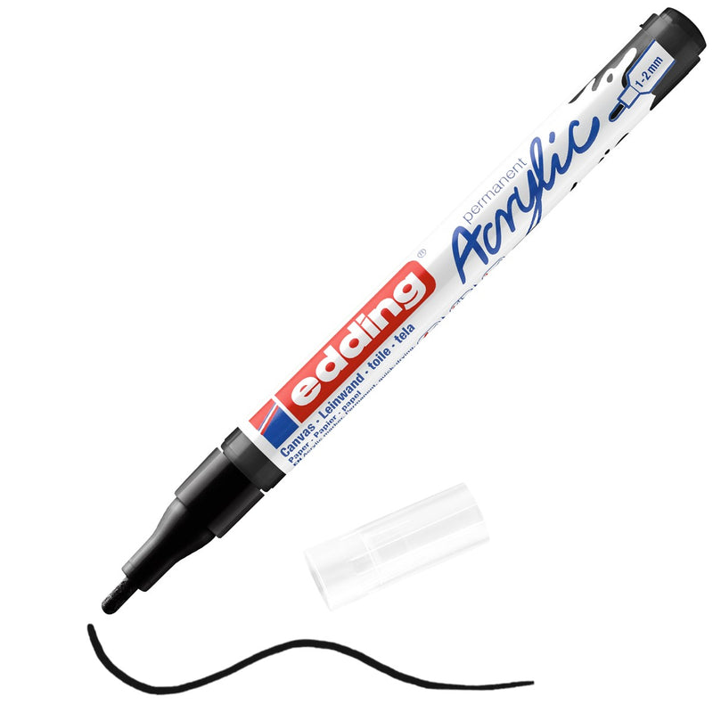 edding 5300 acrylic marker fine - 901 diep zwart