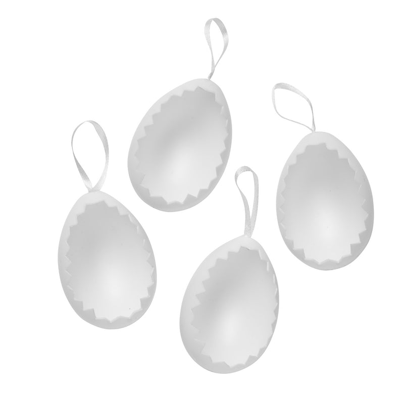 Plastic ei met gekartelde opening - 4 stuks