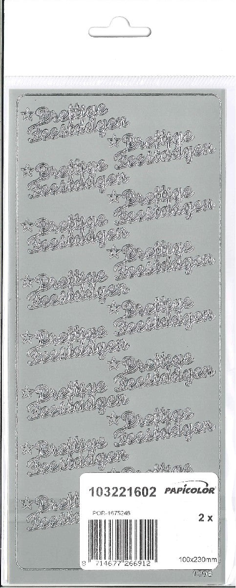 Stickers - 2 vellen - goud/zilver - Prettige Feestdagen