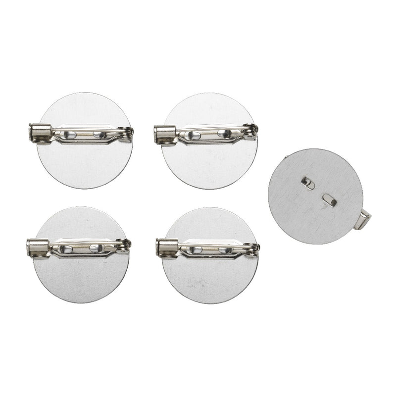Broche pins - 21 mm - 5 stuks - zilverkleurig