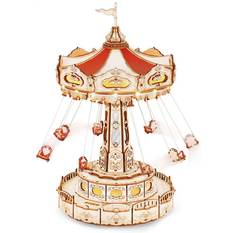Robotime houten 3D puzzel - muziekdoos Swing Ride