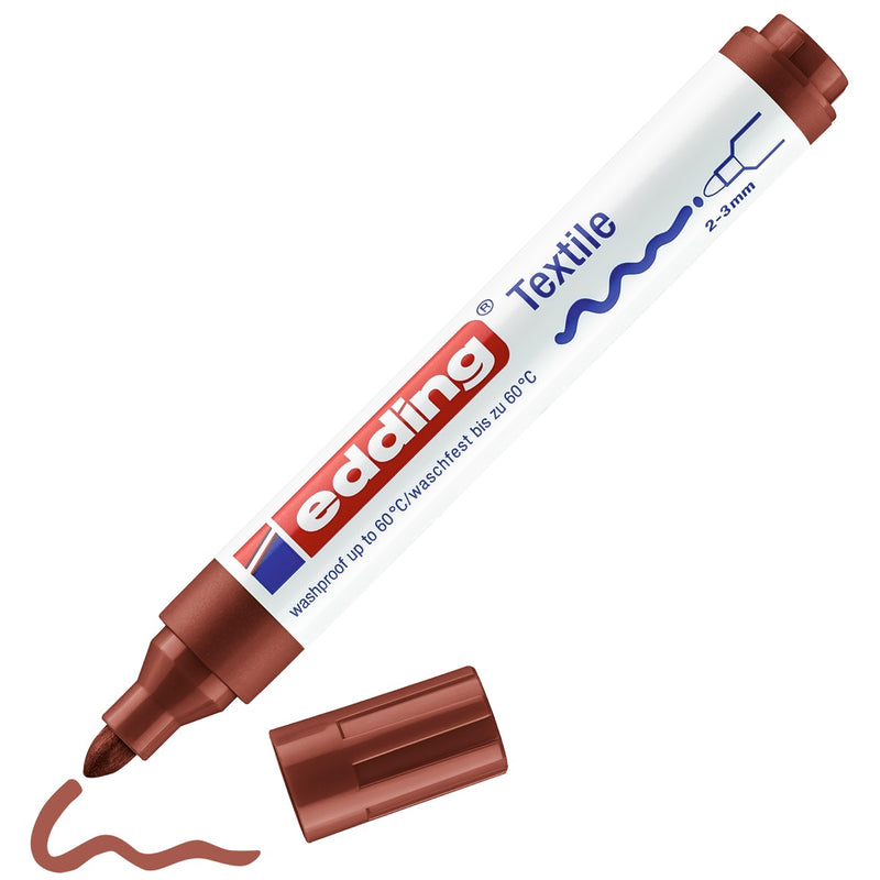 edding 4500 textile pen - 2 tot 3 mm - bruin