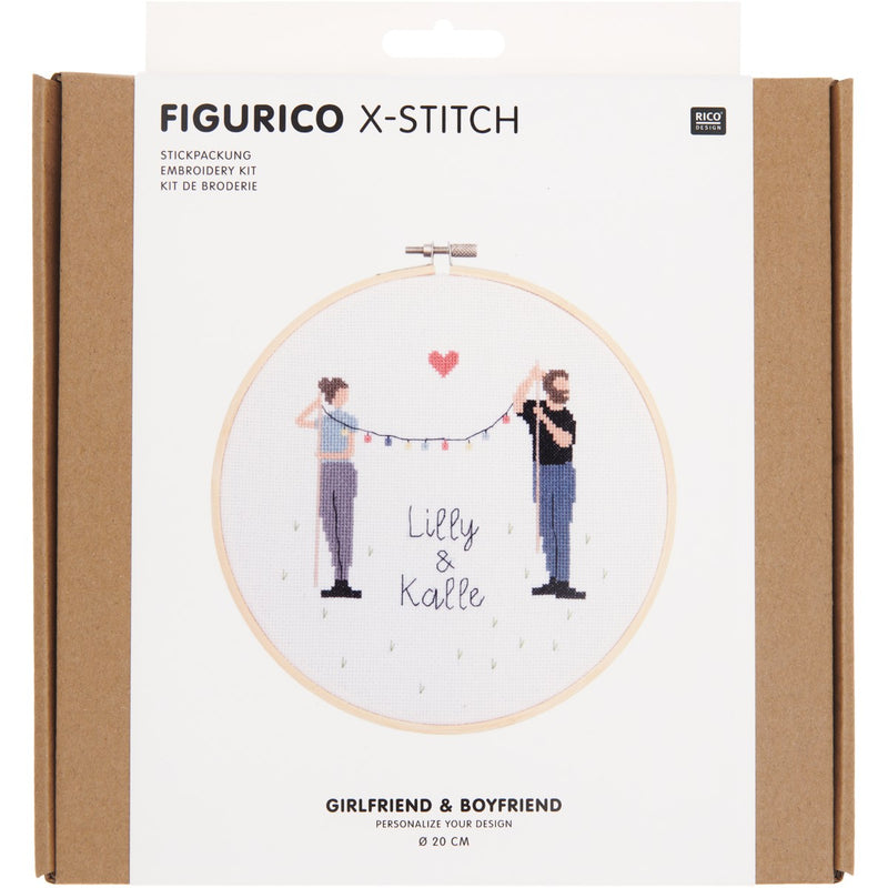 Borduurpakket - 20 cm - girlfriend & boyfirend