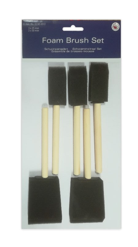 Artist foam brush set - 5 stuks - assorti
