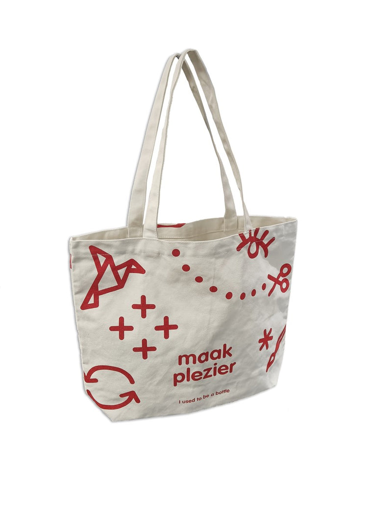 Witte shopping bag - "I used to be a bottle"