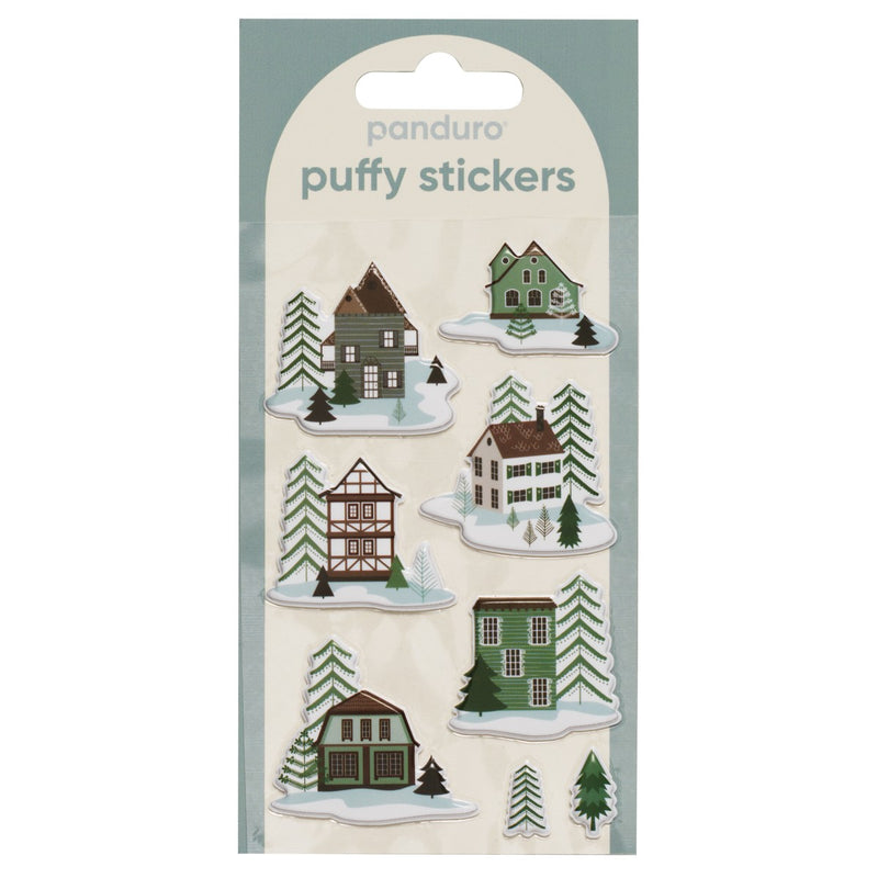 Puffy stickers - 8 stuks - winter homes
