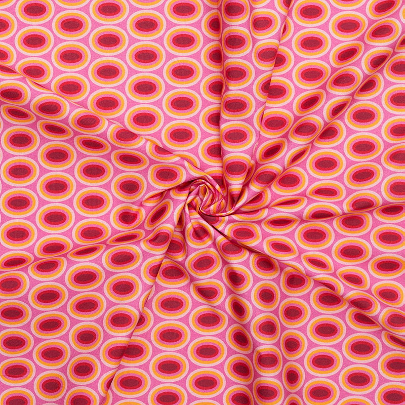 Stof katoen - 100x70 cm - hologram roze