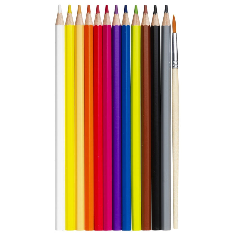 Creative Colors Kids aquarelpotloden - 12 stuks + kwastje