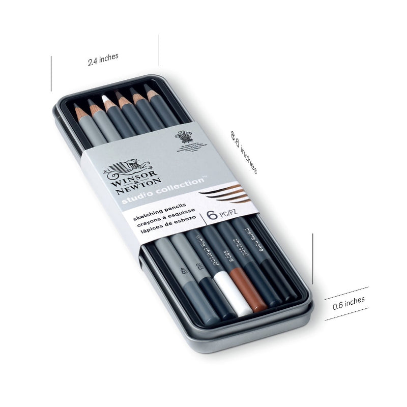 Winsor & Newton Studio - schetspotloden - 6 stuks