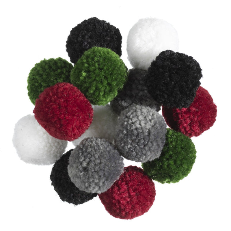 Pompons - kerstkleuren