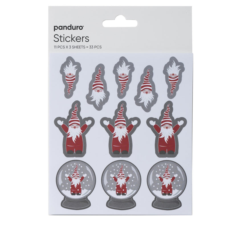 Stickers - 3 vellen - knuffelkerstmannen
