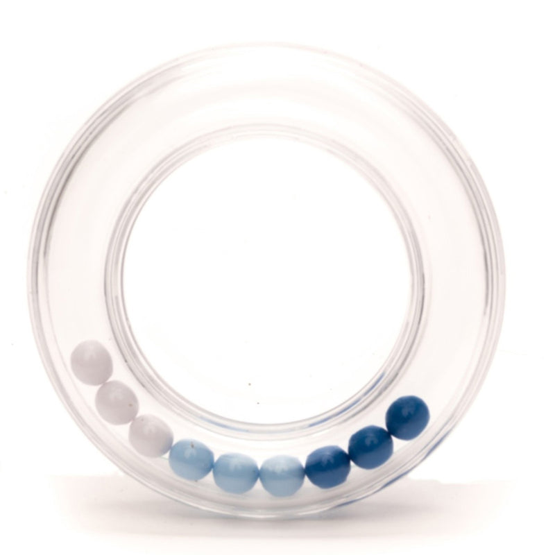 rammelaar met balletjes - 63 mm blauw