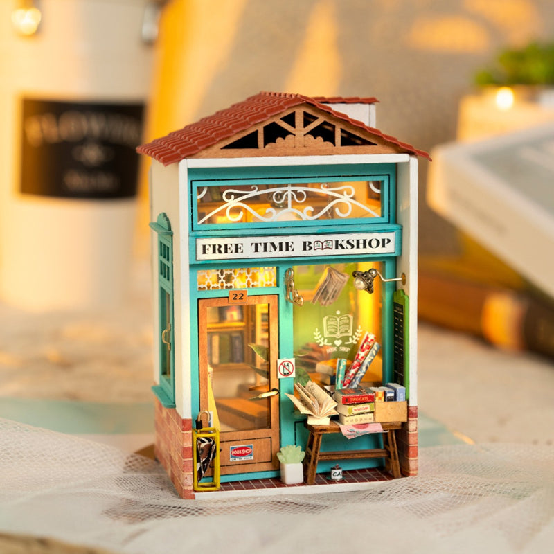 Robotime miniatuur DIY kit - Free Time Bookshop