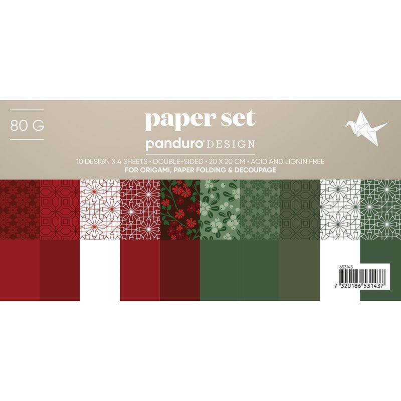 Origami papier - 20x20 cm - rood/groen