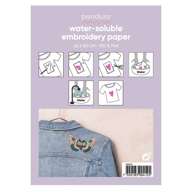 Wateroplosbaar borduurpapier