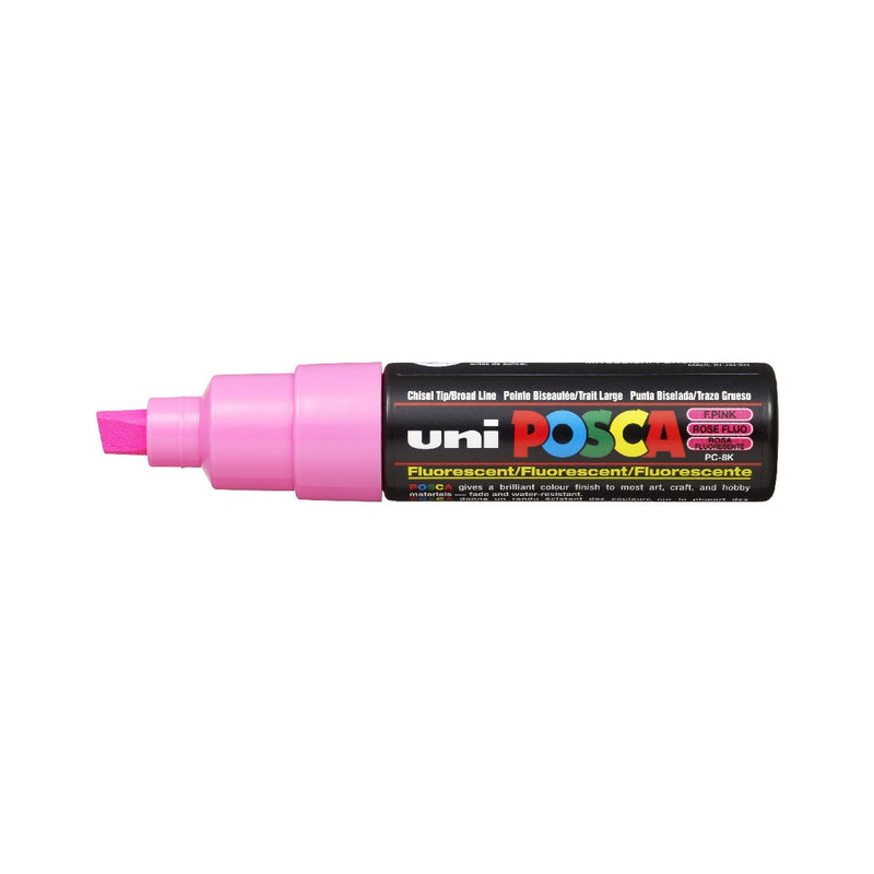 POSCA acrylmarker - beitelpunt PC-8K - 8 mm - fluor roze
