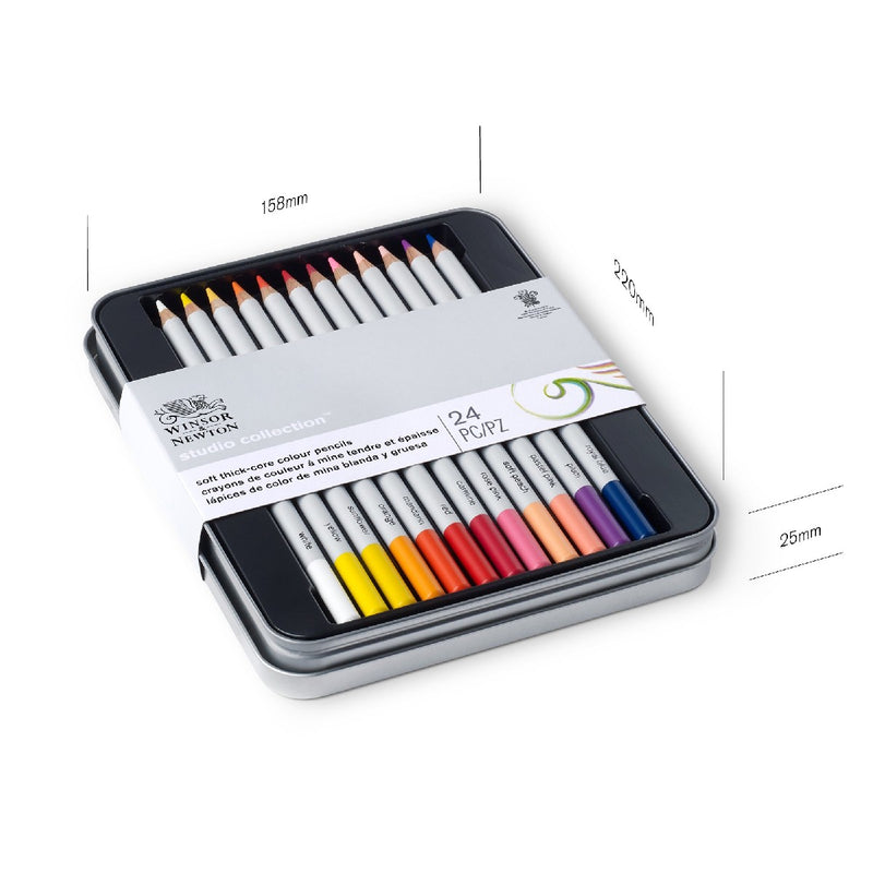 Winsor & Newton Studio - kleurpotloden - 24 stuks