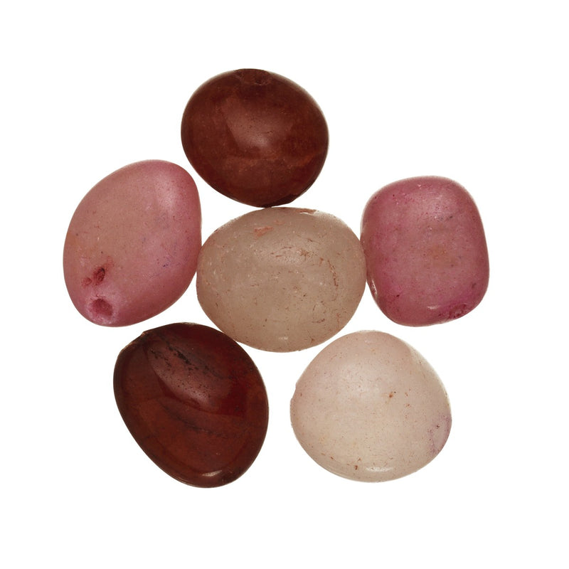 Panduro stenen kralen - 6 stuks - roze tinten
