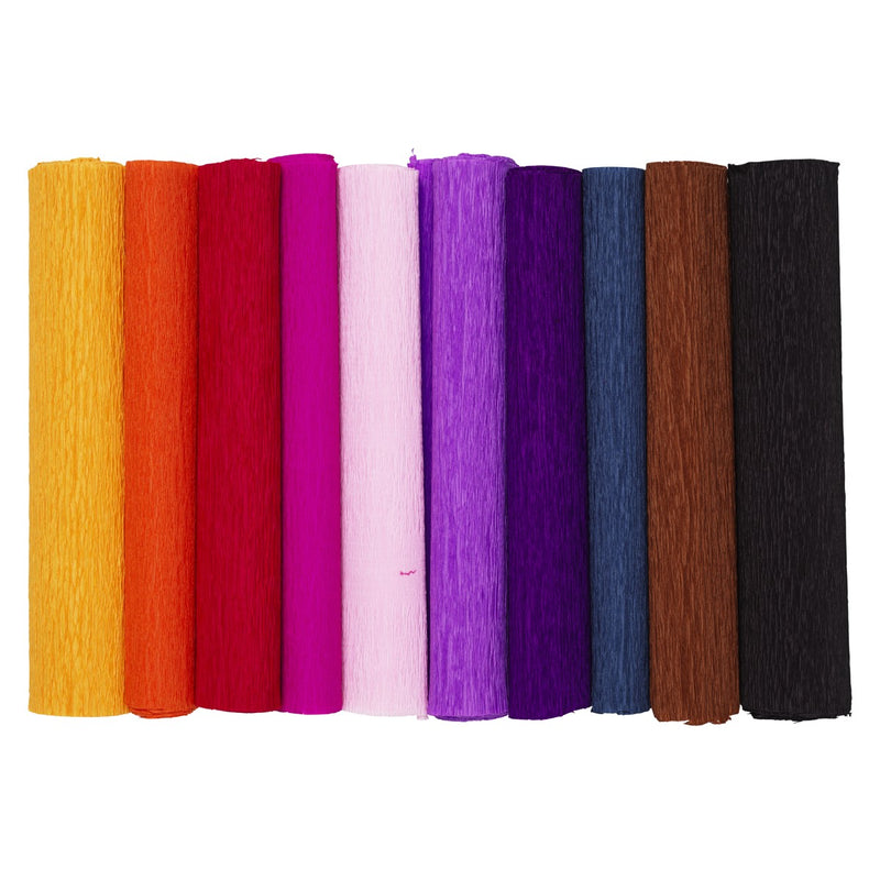 Crêpepapier set - 10 stuks - donkere kleuren