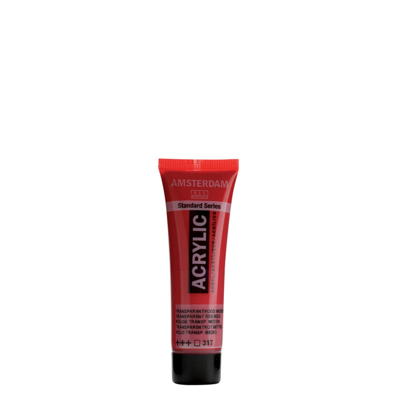Amsterdam acrylverf - 20 ml - transparant rood middel 317