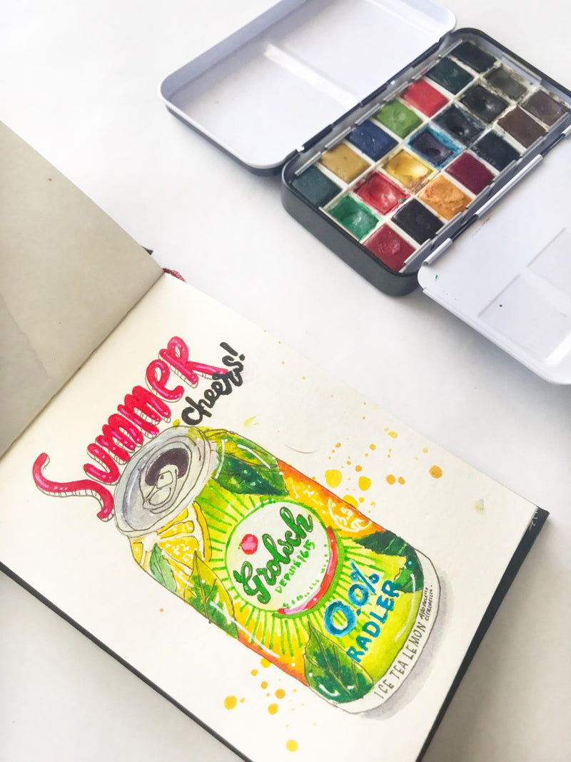 Lege aquarelverf doos voor 12 halve napjes