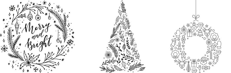 Securit window stencils - 3 x A2 - Christmas