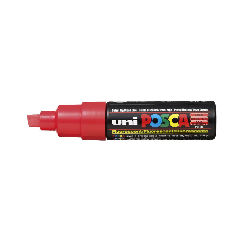 POSCA acrylmarker - beitelpunt PC-8K - 8 mm - fluor rood