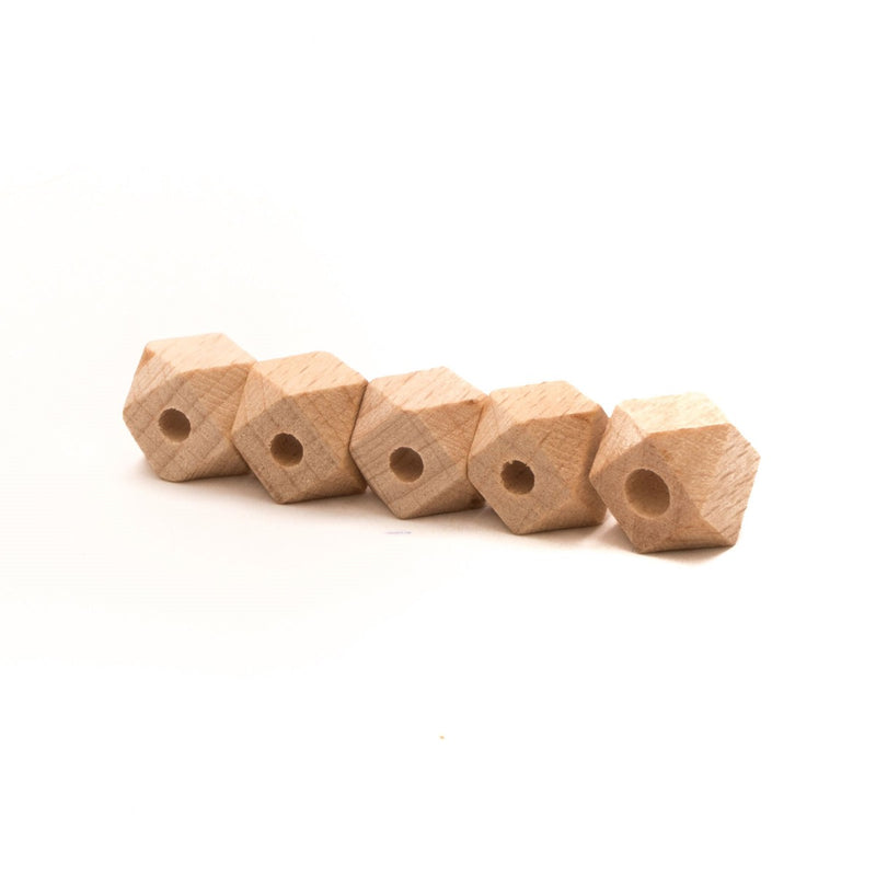 Houten kralen - hexagon - 5 stuks /10 mm