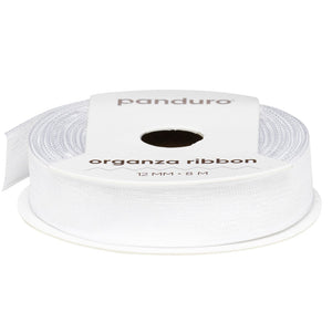 Organza lint - 12 mm - wit