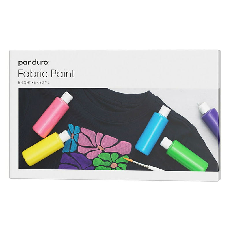 Panduro Fabric Paint - 5x 80 ml - bright