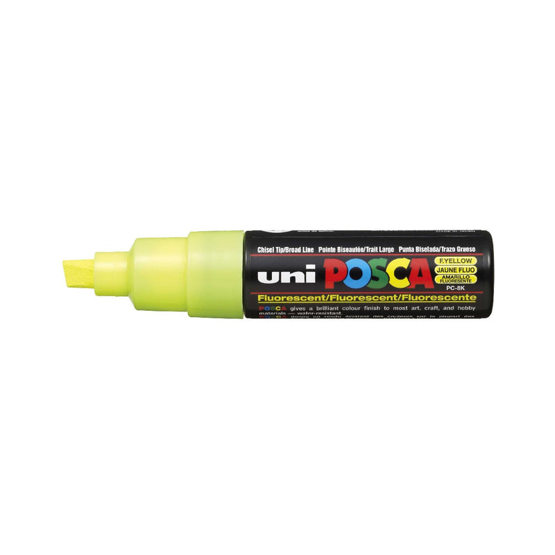 POSCA acrylmarker - beitelpunt PC-8K - 8 mm - fluor geel