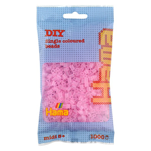 Hama Midi - strijkkralen - 1000 stuks - translucent pink 72