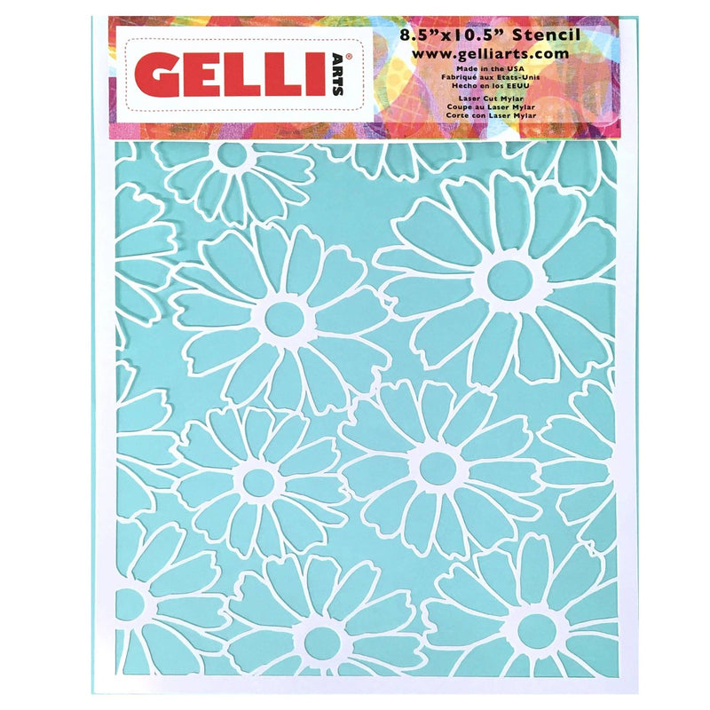 Gelli Arts - flower stencil - 20,3 x 25,4 cm