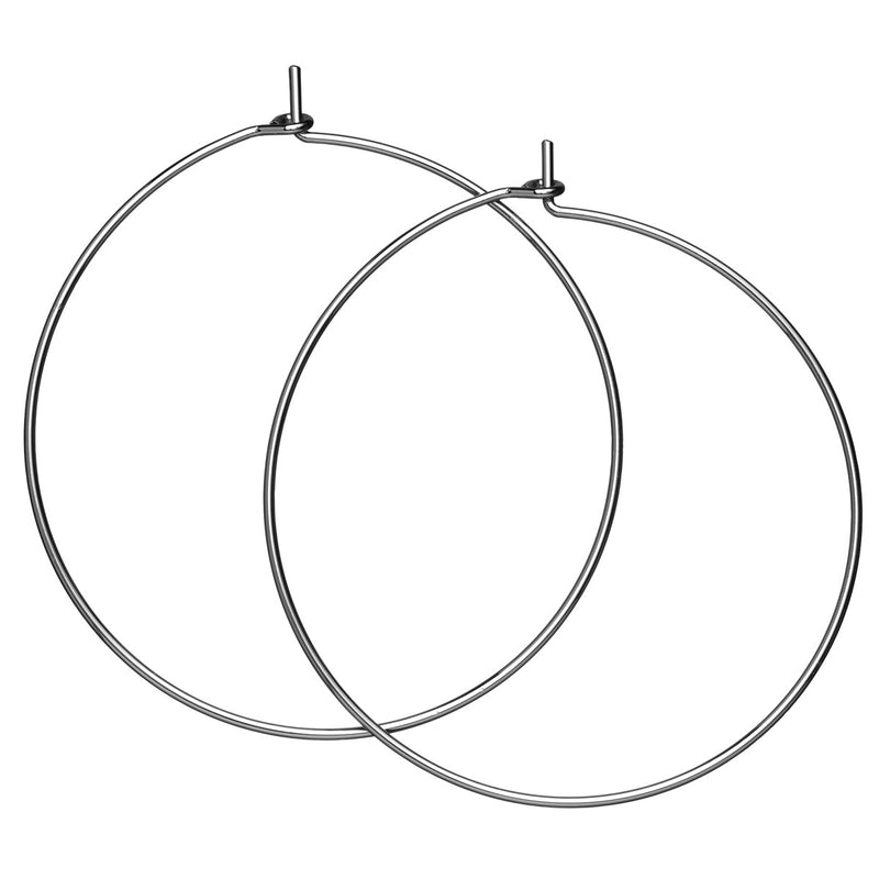 Creool oorbellen - verzilverd - 40 mm - 2 stuks