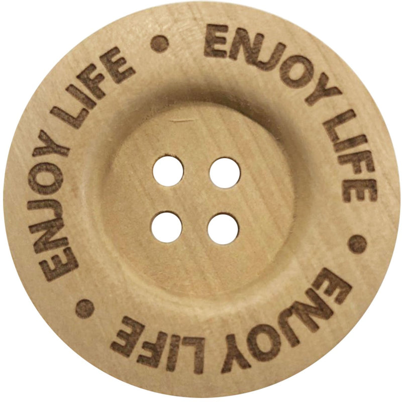 houten knoop enjoy life 40mm 2 st