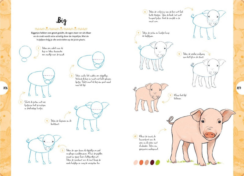 Boek - Tekenen in 10 Stappen - Schattige Dieren