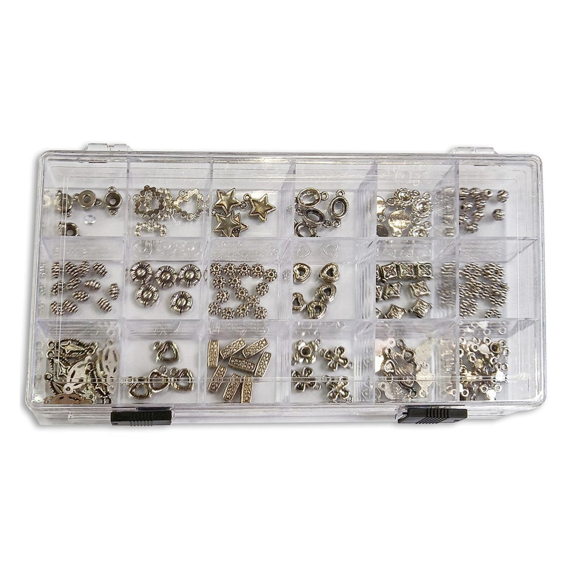 Setje bedeltjes en mini ornamentjes - 148 stuks incl. doos.