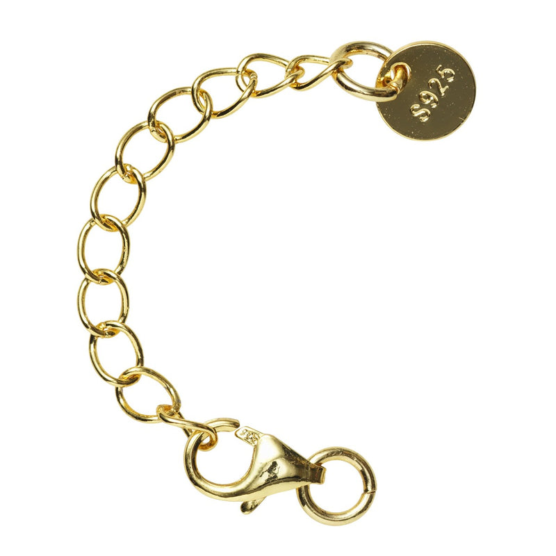 Karabijnsluiting met ketting - 9K verguld - 42 mm