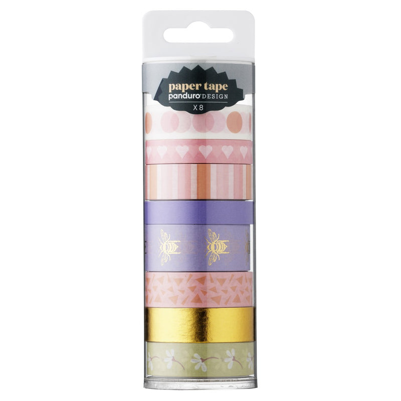 Panduro papertape tube - 8 stuks - roze designs