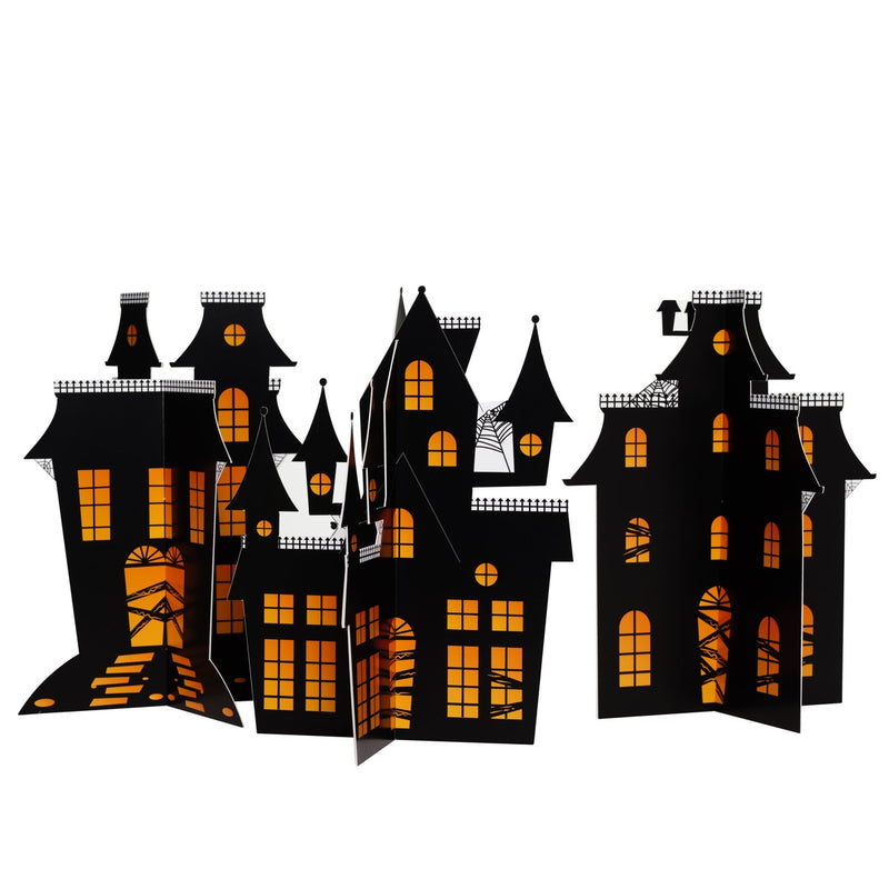 Halloween huisjes van papier ter decoratie