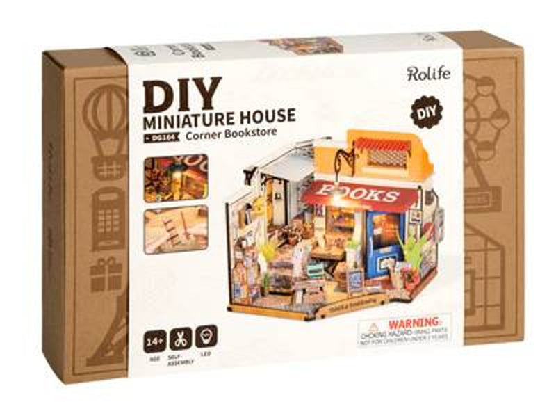 Robotime miniatuur DIY kit - Corner Bookstore