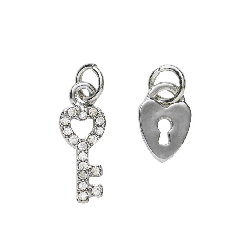 Charm Series hangers - sleutel/slot zilverkleurig