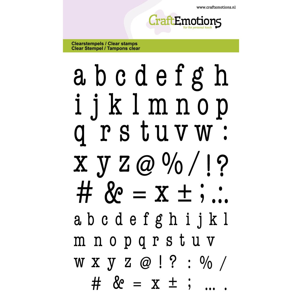 clearstamps - A6 alfabet typewriter kleine letters
