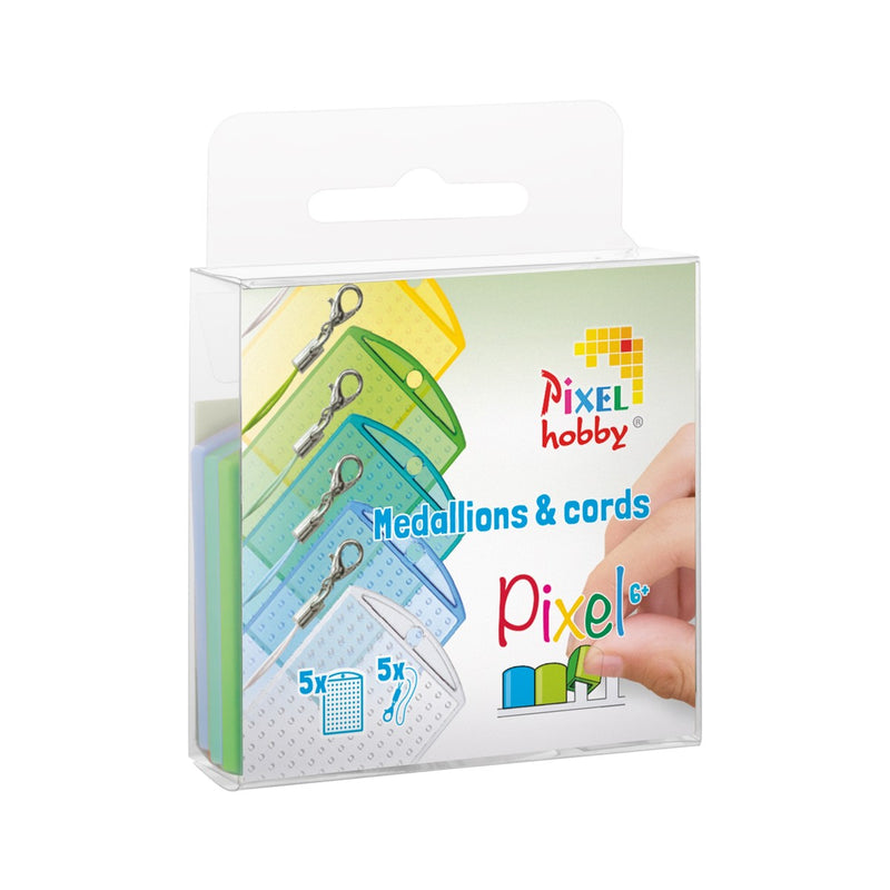 Pixelhobby medaillons en Color Cords - koele tinten transparant