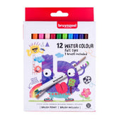 Bruynzeel waterverf viltstiften - 12 kleuren