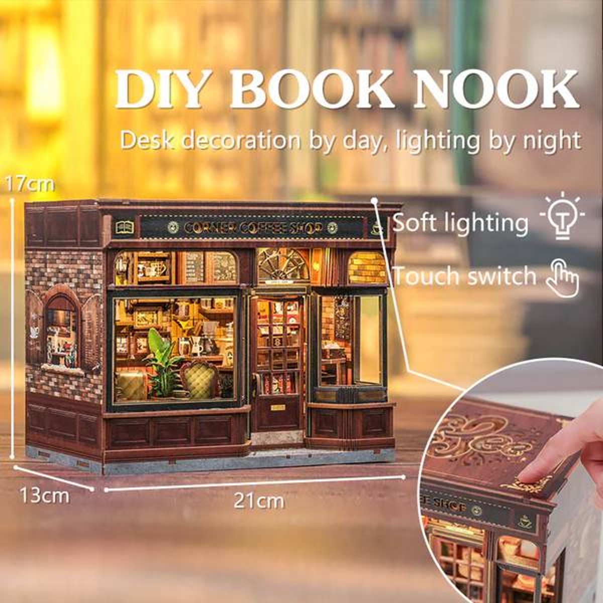 Cutebee miniatuur DIY kit - Corner coffee shop