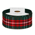 Decoratief lint - 25 mm - groen & rood geruit