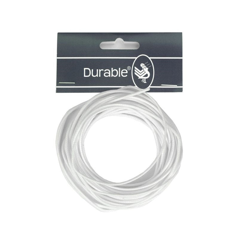 Durable waxkoord 1 mm - wit - 5 meter