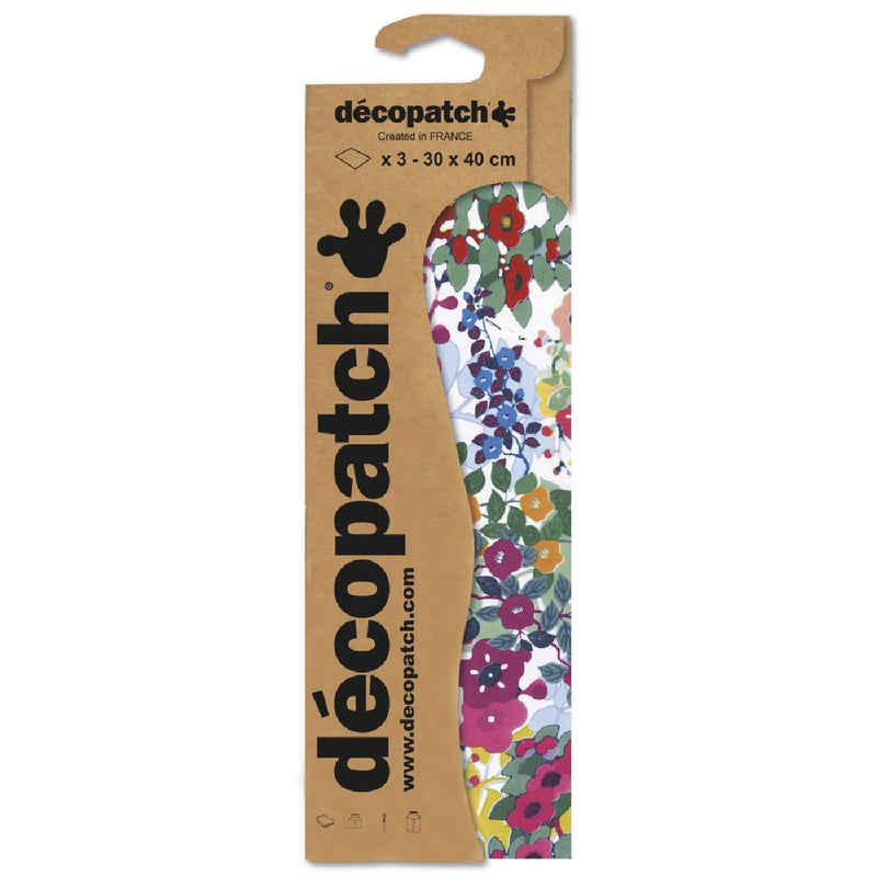 Décopatch - 30x40 cm - 3 vellen - watercolour bloemen