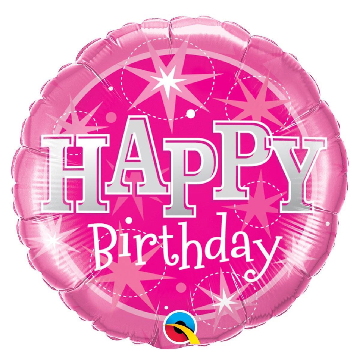 folie ballon 45 cm - happy birthday roze